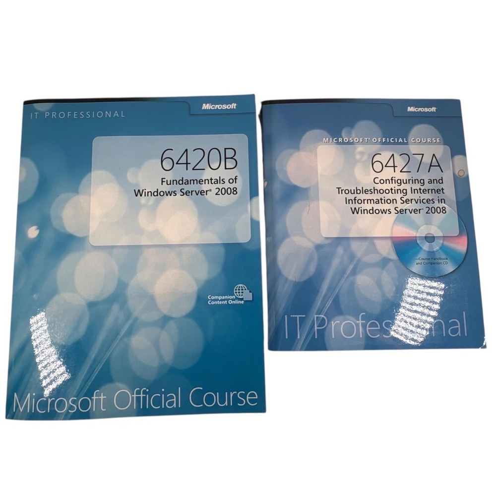 Microsoft Windows Server 2008 Official Course 6420B 6427A Blue Excellent IT Text